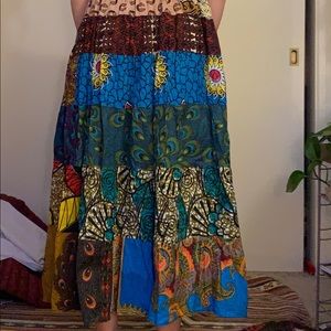 Long and flowy multicolored skirt